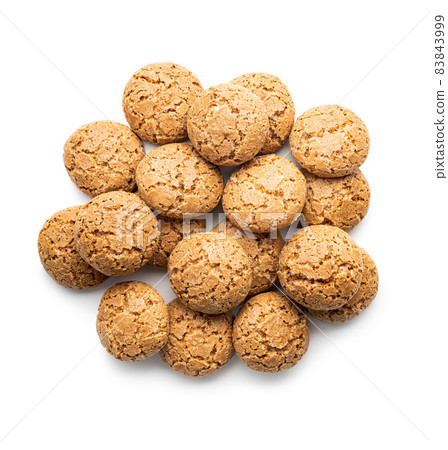 Amaretti biscuits. Sweet italian almond cookies. 83843999