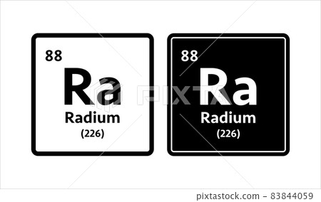 Radium symbol. Chemical element of the periodic table. Vector stock illustration. 83844059
