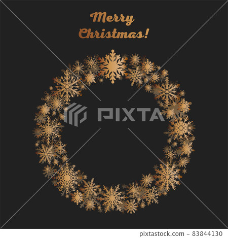 Festive wreath snowflakes, New Year or Christmas - Stock Illustration ...