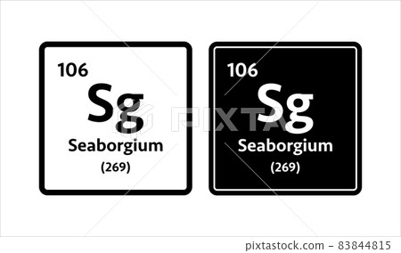 Seaborgium symbol. Chemical element of the periodic table. Vector stock illustration. 83844815