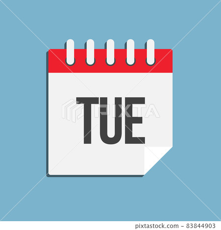 Template icon page calendar, day of week Tuesday 83844903