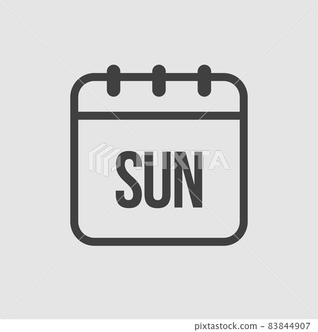 Template icon page calendar, day of week Sunday 83844907