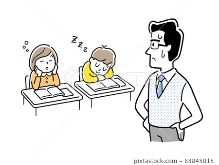 Vector illustration material: Elementary school students who have not listened to the teacher's class Vector illustration material: Elementary school students who have not listened to the teacher's class 83845015