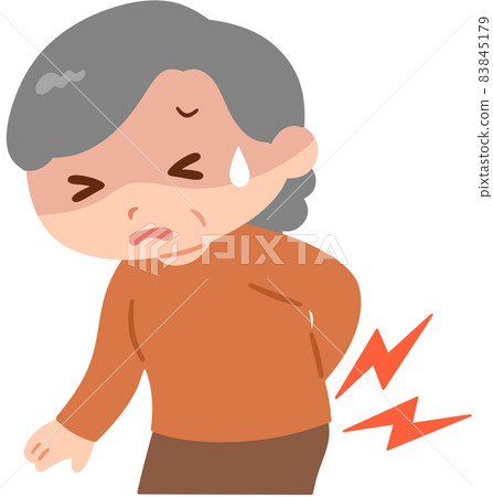 Elderly woman who hurt her back Elderly woman who hurt her back 83845179