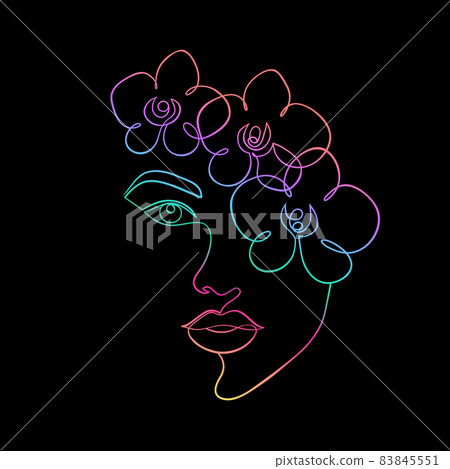 Woman face in minimal style 83845551