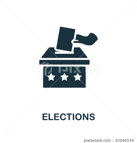 Elections icon. Monochrome sign from human rights collection. Creative Elections icon illustration for web design, infographics and more 83846534
