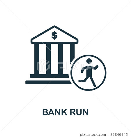 Bank Run icon. Monochrome sign from economic crisis collection. Creative Bank Run icon illustration for web design, infographics and more Bank Run icon. Monochrome sign from economic crisis collection. Creative Bank Run icon illustration for web design, infographics and more 83846545