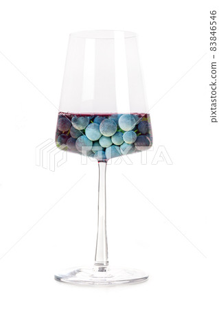 Wine concept. Vineyard in a glass collage, isolated on a white background Wine concept. Vineyard in a glass collage, isolated on a white background 83846546