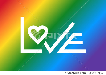 LGBT concept. Rainbow Love wins. Love quote LGBT concept. Rainbow Love wins. Love quote 83846937
