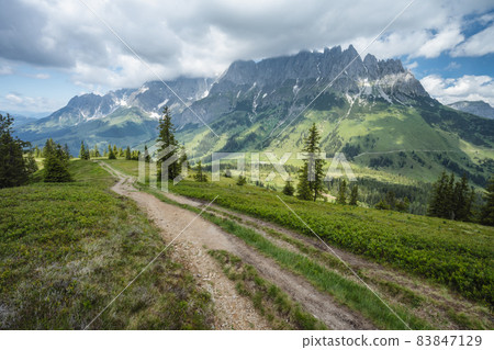 Hiking trail around Wilder Kaiser mountains, Tirol - Austria Hiking trail around Wilder Kaiser mountains, Tirol - Austria 83847129