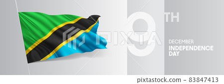 Tanzania happy independence day greeting card, banner vector illustration 83847413
