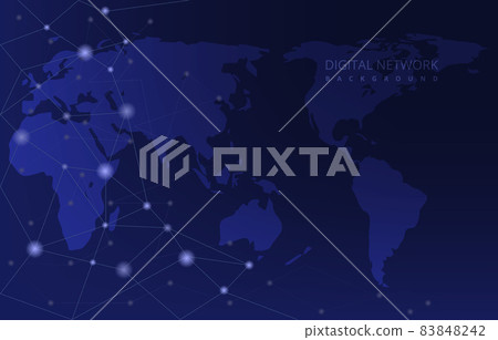 Global Map Digital Network Connection Internet Technology Background 83848242