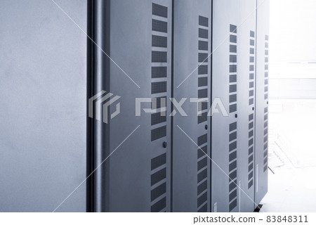 server cabinets inside data center room 83848311