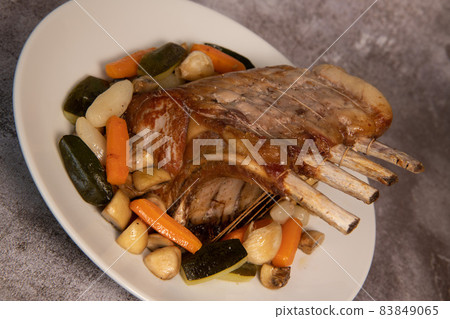 Pork ribs, Roasted pork ribs with bone, Entrecote, Roasted fresh meats. Organic food, Meat with 83849065