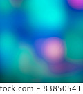 Long exposure photography. Abstract blue and purple light. Playing with neon light beams. Night lifestyle in Moscow public park. Suitable as beautiful festive bright background. Concept of the beauty 83850541