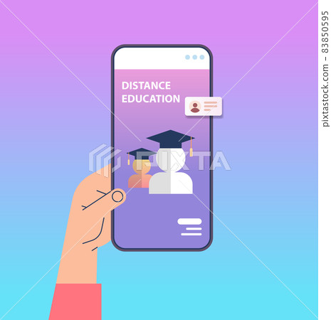 human hand using mobile educational app on smartphone screen online education concept human hand using mobile educational app on smartphone screen online education concept 83850595