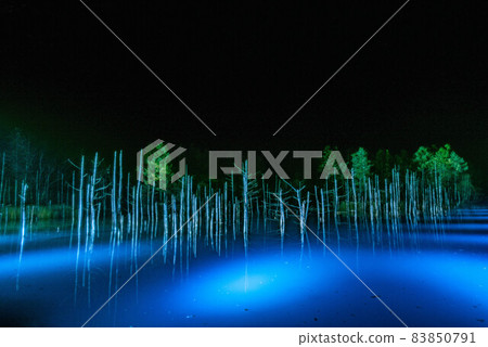 Blue pond light up Blue pond light up 83850791