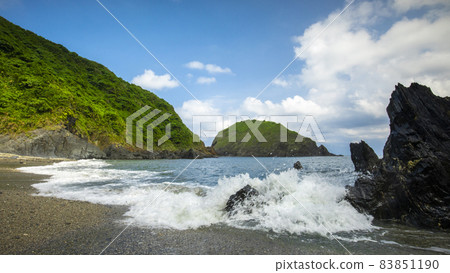 海浪，沙灘，海灣，波、ビーチ、湾、Waves, beaches, bays, 83851190