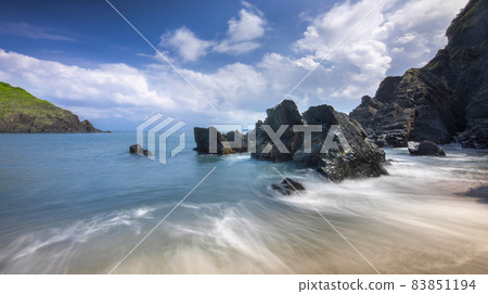 海浪，沙灘，海灣，波、ビーチ、湾、Waves, beaches, bays, 83851194