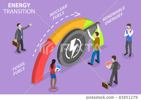 3D Isometric Flat Vector Conceptual Illustration of Energy Transition. 83851279