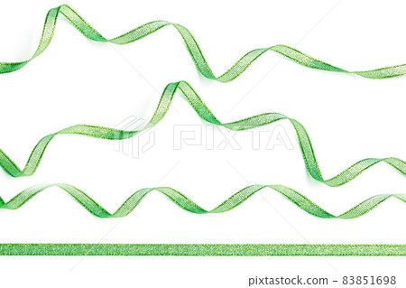 Wavy green ribbons isolated on white background. Wavy green ribbons isolated on white background. 83851698
