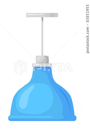 Cartoon pendant lamp. Blue chandelier, Illomination interior,graphic vector illustration Cartoon pendant lamp. Blue chandelier, Illomination interior,graphic vector illustration 83851955