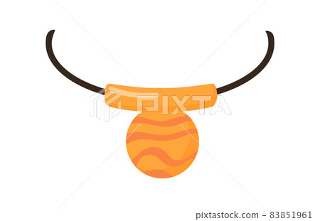 Cartoon necklace. Jewelry collar for african or indian woman, vector illustration 83851961