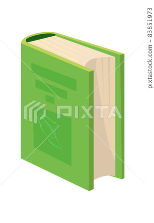 Cartoon green textbook. Vertical colorful diary or booked document, vector Cartoon green textbook. Vertical colorful diary or booked document, vector 83851973