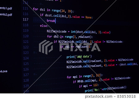 Programming language computer screen Programming language computer screen 83853018