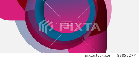 Creative geometric wallpaper. Minimal abstract background. Circles composition vector illustration for wallpaper banner background or landing page Creative geometric wallpaper. Minimal abstract background. Circles composition vector illustration for wallpaper banner background or landing page 83853277