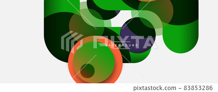 Creative geometric wallpaper. Minimal abstract background. Circles composition vector illustration for wallpaper banner background or landing page Creative geometric wallpaper. Minimal abstract background. Circles composition vector illustration for wallpaper banner background or landing page 83853286