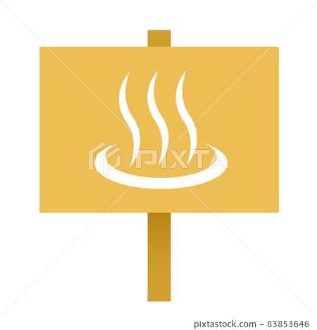 Hot Spring Sign Illustration of hot spring information signboard - Stock Illustration ...