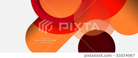 Creative geometric wallpaper. Minimal abstract background. Circles composition vector illustration for wallpaper banner background or landing page Creative geometric wallpaper. Minimal abstract background. Circles composition vector illustration for wallpaper banner background or landing page 83854067