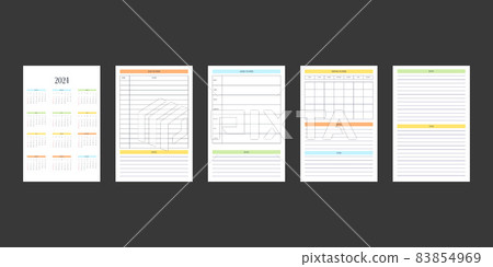2024 calendar and daily weekly monthly personal... - Stock Illustration