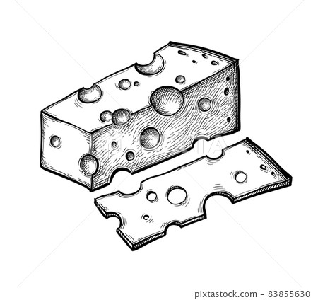 Ink sketch of swiss cheese Ink sketch of swiss cheese 83855630