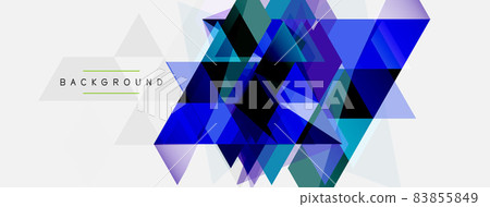 Mosaic triangles geometric background. Techno or business concept, pattern for wallpaper, banner, background, landing page 83855849