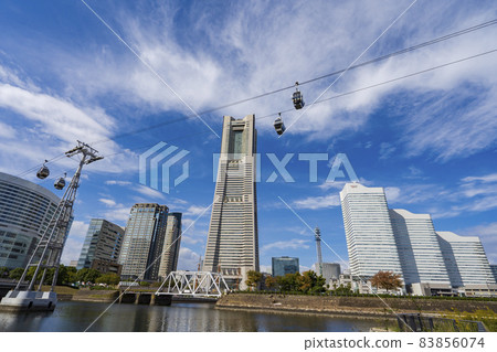 [城市景觀]橫濱港未來景觀和YOKOHAM AIR CABIN 83856074