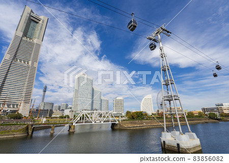 [城市景觀]橫濱港未來景觀和YOKOHAM AIR CABIN 83856082