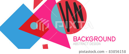 Abstract background. Blocks, lines, triangles, circles composition. Techno or business concept for wallpaper, banner, background, landing page 83856158