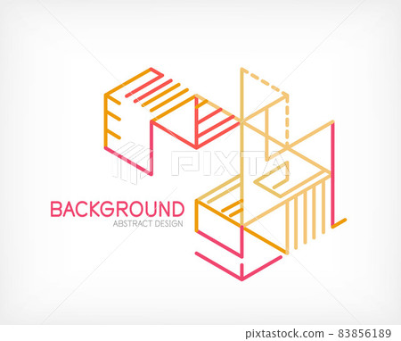 Abstract background. Color lines on white background. Linear abstract composition. Techno or business concept for wallpaper, banner, background, landing page Abstract background. Color lines on white background. Linear abstract composition. Techno or business concept for wallpaper, banner, background, landing page 83856189