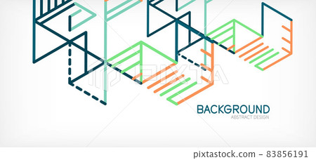 Abstract background. Color lines on white background. Linear abstract composition. Techno or business concept for wallpaper, banner, background, landing page 83856191