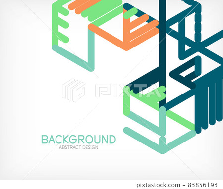 Abstract background. Color lines on white background. Linear abstract composition. Techno or business concept for wallpaper, banner, background, landing page Abstract background. Color lines on white background. Linear abstract composition. Techno or business concept for wallpaper, banner, background, landing page 83856193