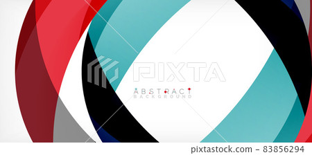 Color circle shapes, minimal geometric background. Trendy dynamic composition. Vector Illustration For Wallpaper, Banner, Background, Landing Page 83856294