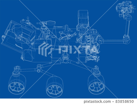 Mars Rover. Vector rendering of 3d Mars Rover. Vector rendering of 3d 83858650