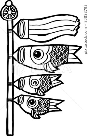 【黑白】六一兒童節鯉魚旗裝飾 83858792