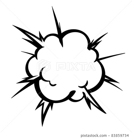 Illustration of explosion smoke_American style 83859734