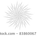 Line drawing Burst Light rays design element monochrome on white background 83860067