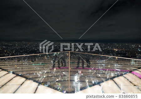 The moment when no one is in the photo spot of SHIBUYA SKY (rooftop of Shibuya Scramble Square) 83860855