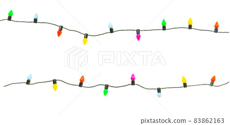 Christmas lights string isolated on white background with clipping path. 83862163