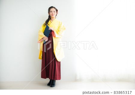 Hakama two-shaku sleeve kimono graduation ceremony Hakama two-shaku sleeve kimono graduation ceremony 83865317